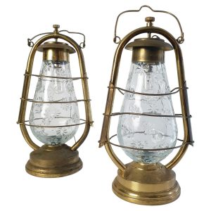 Pair of Electric Mid-Century Hurricane Lanterns