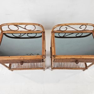 Pair of Vintage Nightstands in Bamboo