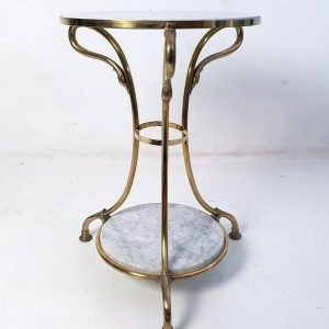 Round_Gueridon_Marble_and_Brass_Side_Table,_Italy (1) Round Gueridon Marble and Brass Side Table, Italy