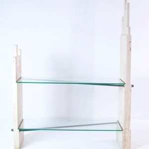Sculptural Wall Unit in Travertine, Italy, 1970s