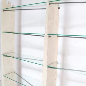 Sculptural Wall Unit in Travertine, Italy, 1970s