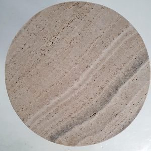 Want_more_images_or_videos_Request_addition (3) Mid-Century Round Coffee Table in Travertine, Italy, 1950's