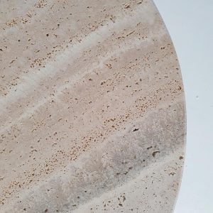 Want_more_images_or_videos_Request_additional_i Mid-Century Round Coffee Table in Travertine, Italy, 1950's